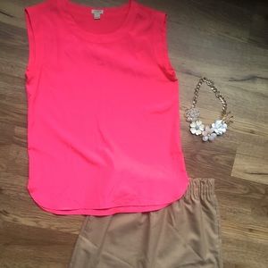 Bright pink J Crew sleeveless top (s)